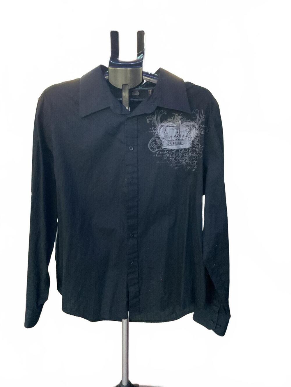 Vintage No Boundaries Crown Graphic Shirt 2XL  Y2K Grunge Mall Goth Skater LS